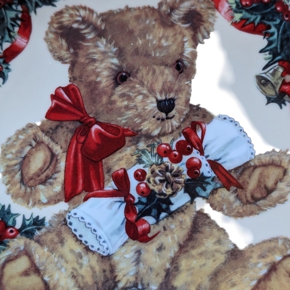 Vtg Franklin Mint Heirloom Teddy's First Christmas Limited Ed. Collectors Plate - Picture 3 of 6
